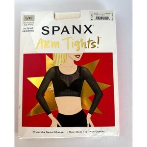 SPANX Arm Tights Herringbone Soft Whit Size  L/XL Layering Base Piece Pullover